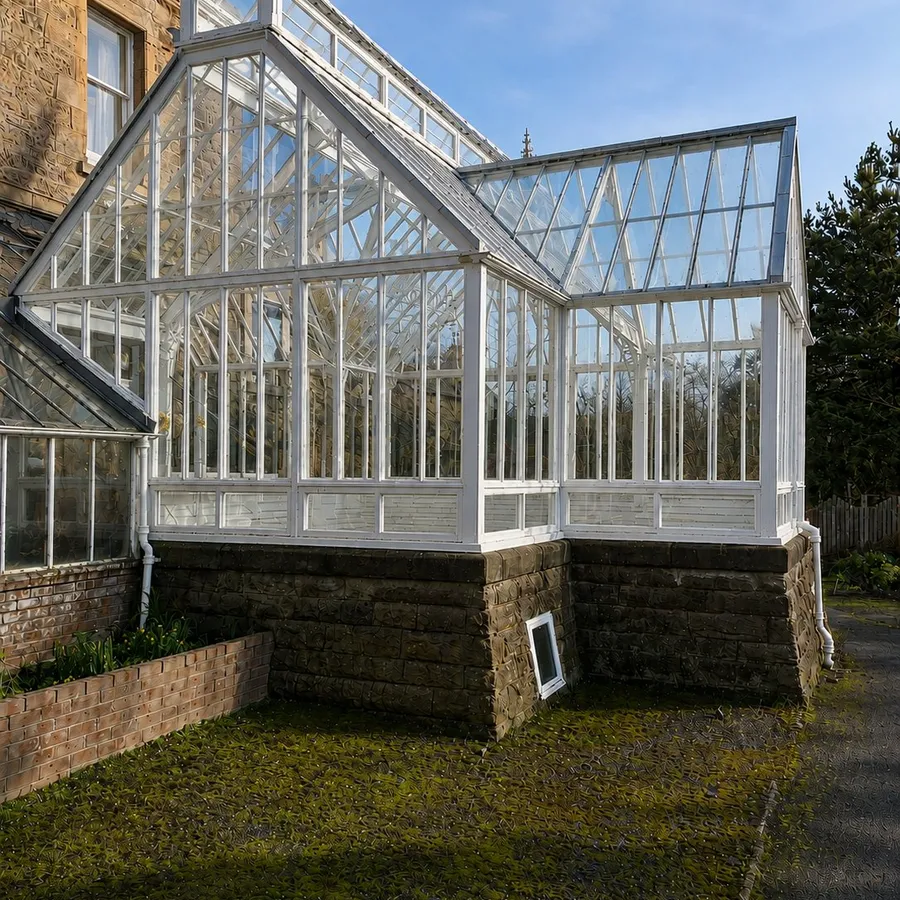 Repainted Victorian conservatory exterior, East Lothian