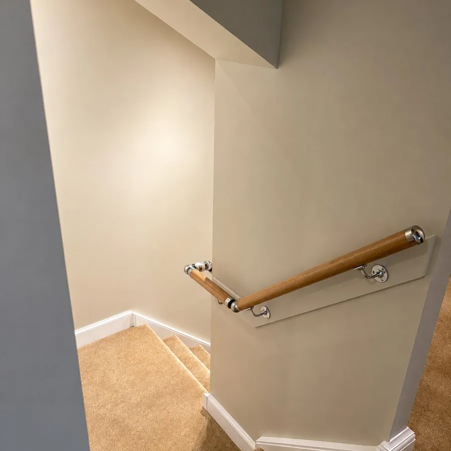 Repainted staircase with modern handrail, The Grange, Edinburgh