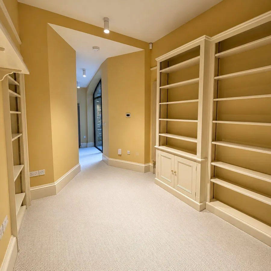 Hand-painted, built-in wardrobe and shelving, Stockbridge, Edinburgh